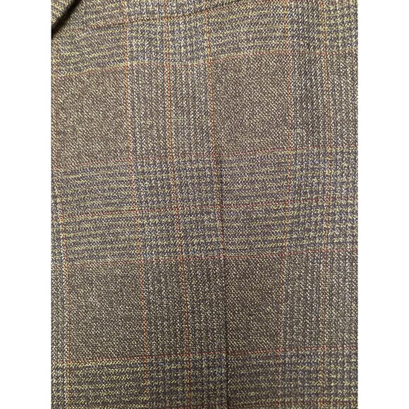 Johnny Carson Sport Jacket Vintage 70s Blue Gray Glenn Plaid Suit Coat Size 42R - Picture 5 of 5